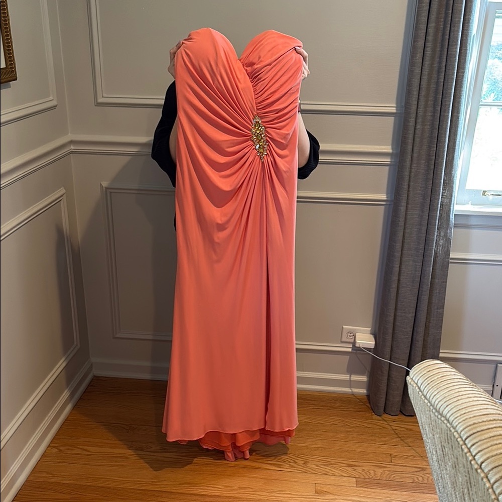 Alyce Paris Pink Strapless Ruched Gown